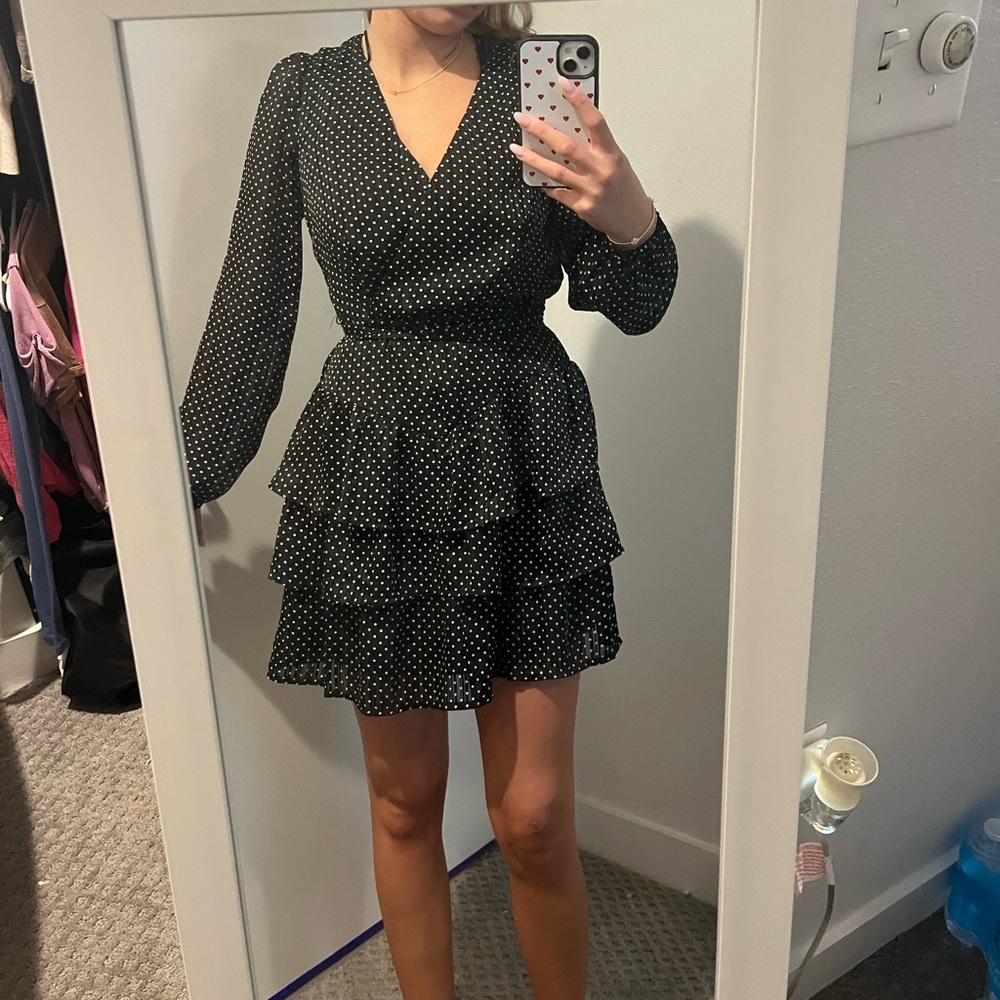 BLACK POKA DOT DRESS